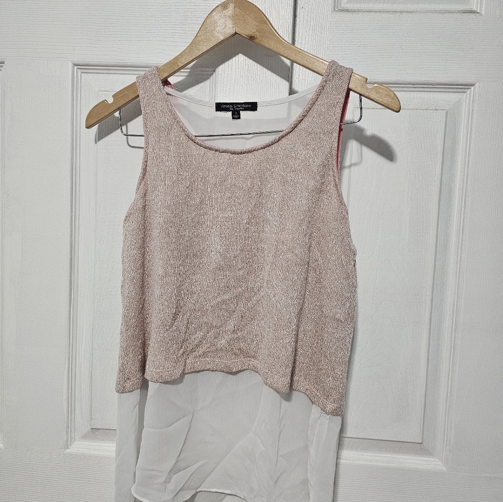 Green Envelope Sleeveless Blouse – Light Pink